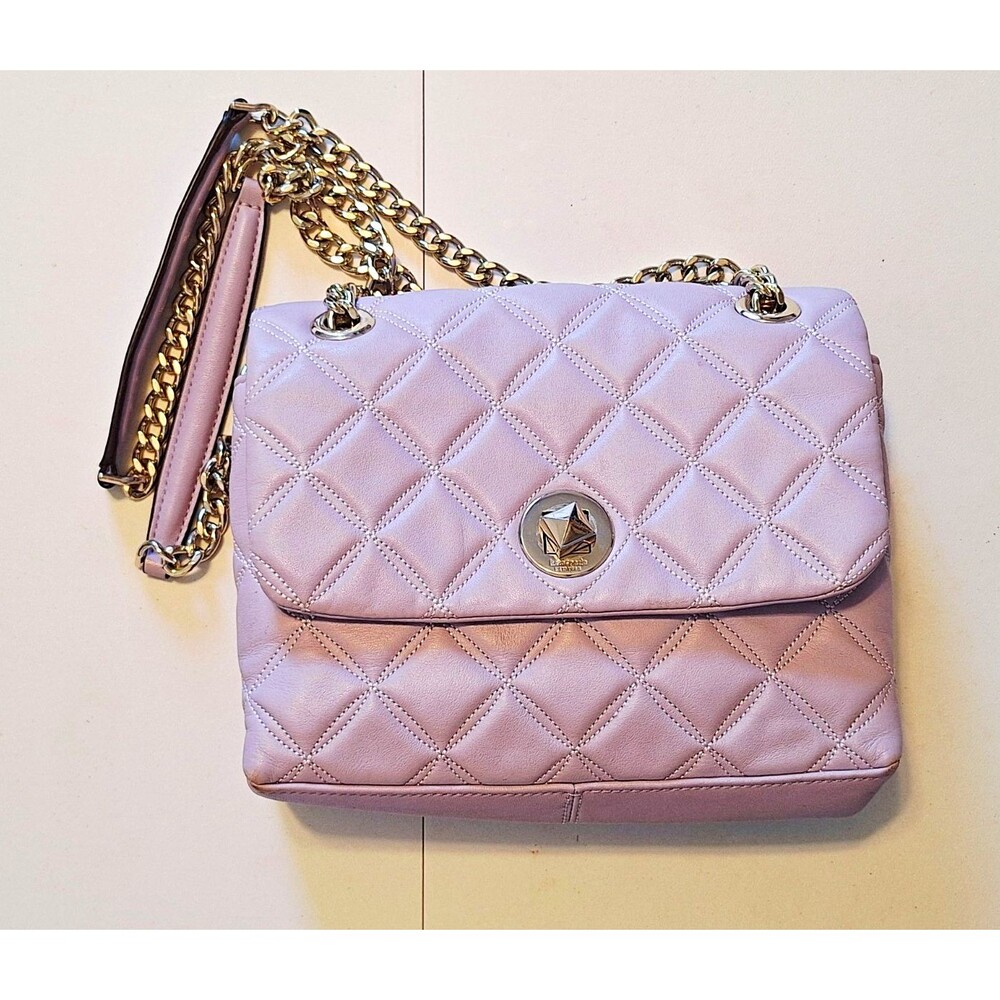 Kate Spade Natalia Small Lavender Quilted Leather Chain Crossbody Turn Lock